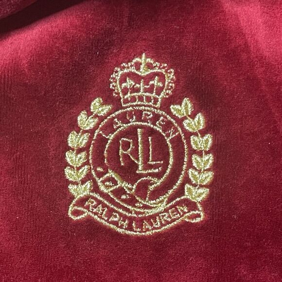 Vintage Lauren Ralph Lauren Velvet Full Zip Jacket Gold Crest‎ Womens PS Velour - Picture 6 of 8